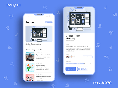 Daily UI Challenge - Event Listing 70 appui calendar dailyui dailyuichallenge day 70 day 70 event listing design event listing event manager event schedule event tracker light theme schedule schedules tracker to do list ui uidesign uiux