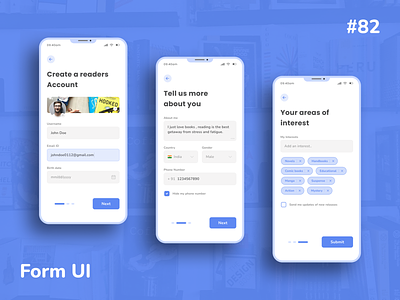 Daily UI Challenge - Form appui book reader books app create an account create profile daily ui challenge form dailyui dailyuichallenge day 82 form e book form ui light theme profile banner profile image readers account readers app registration form signup form tags ui