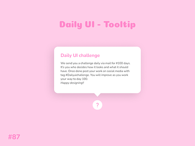 Daily UI Challenge - Tooltip appui daily ui challenge - tooltip dailyui dailyuichallenge day 87 day 87 tool tip design help pop up light theme pop up tool tip ui uidesign uiux
