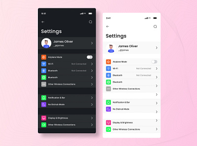 Setting Page - Mobile UI app app concept design figma illustration mobileui motion graphics productdesign ui uiux