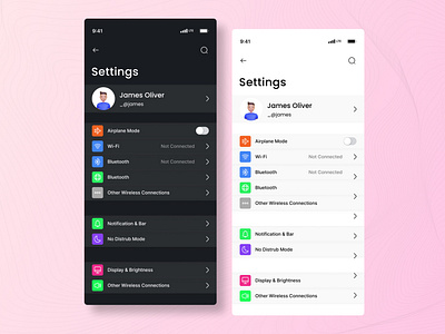 Setting Page - Mobile UI