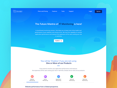 IT Monitoring - Website it monitoring landing page portal ui website