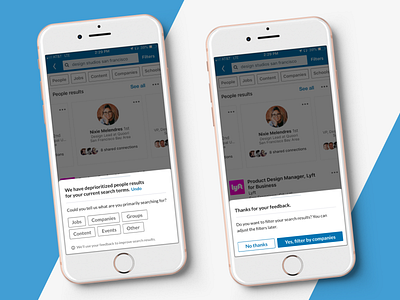 LinkedIn — Global Search Feedback III (Mobile)