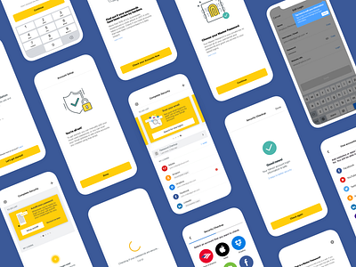 Sprint — Complete Security App V account setup clean ui collage complete security data breach edit login get started ios app design minimalism mobile app mobile ui password manager passwords security checkup sign up sprint ui ux