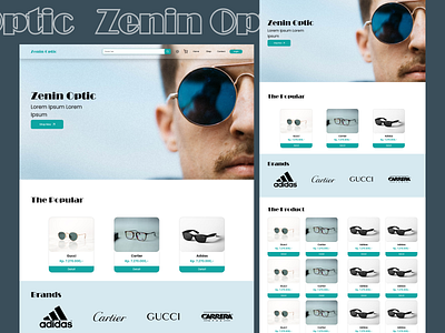 Zenin Optic Landing Page e commerce ecommerce glasses optic ui uiux