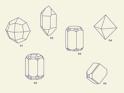Stones birthstone geometric line illustration minerals prism stones
