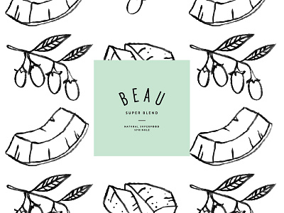 Beau Super Blend branding fruit health illustration logo organic