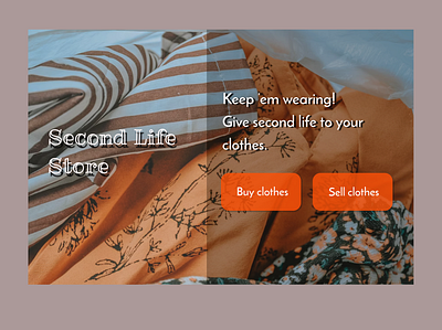 Landing page for secondhand store art branding design landing page store ui ux vector