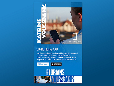 Mobile Site - Volksbanken Raiffeisenbanken blue design interface mobile