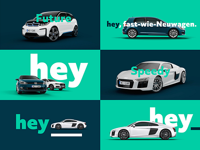 heycar Branding automotive branding car clean colorblocking design