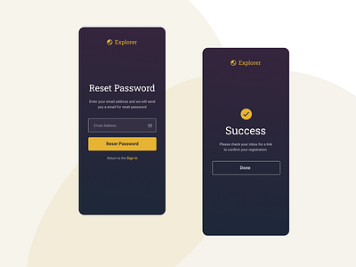 Reset Password pages