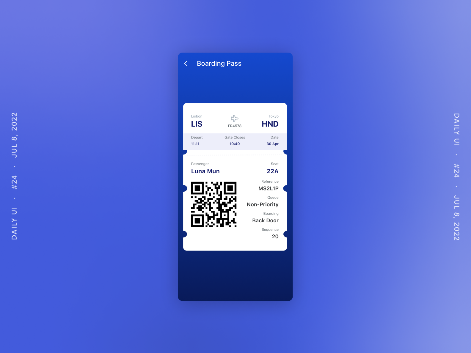 Boarding Pass by Liubou Paulish on Dribbble