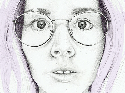 Selfie drawing girl illustration pencil portrait