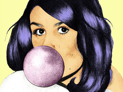 Annie bubblegum drawing girl illustration pencil portrait