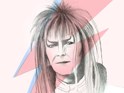 Once the Goblin King, always the Goblin King bowie drawing hair illustration labyrinth lightning movie music pencil portrait