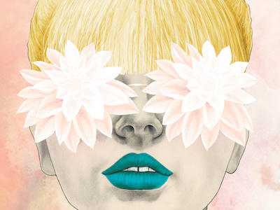 Shades drawing flower illustration lips mixed media pencil shades