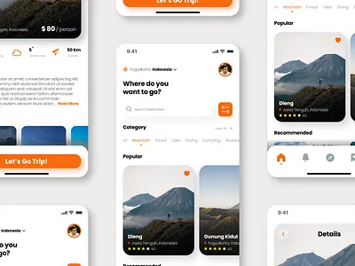 Travelling Mbile App app branding design graphic design mobile ui ux