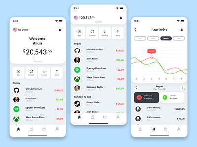 FinanceApp app graphic design mobile ui ux