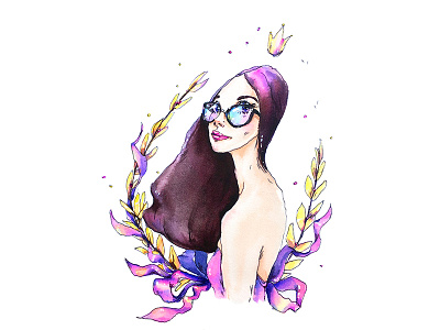 Rose-colored glasses aksinja la paloma glasses illustration painting sketch watercolor
