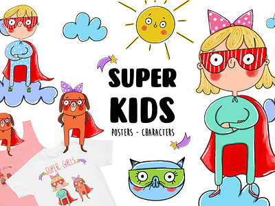 Super Kids: Childrens Illustration Set