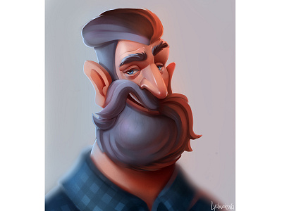 Beardie beardie cartoon character color concept digital art man