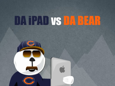 Da iPad vs Da Bear bear caption captionme chicago contest da bear da ipad ditka ipad navy orange rebound vector white