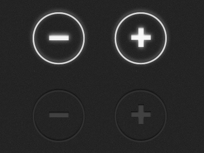 + / - buttons dark grey interface minus plus texture ui