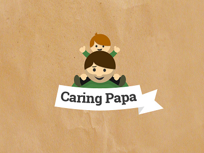 Caring Papa babies baby child logo young