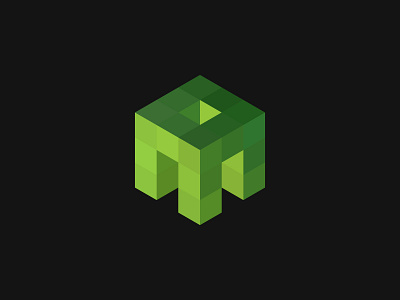 N - Cube block brick build gaming minecraft n pixel