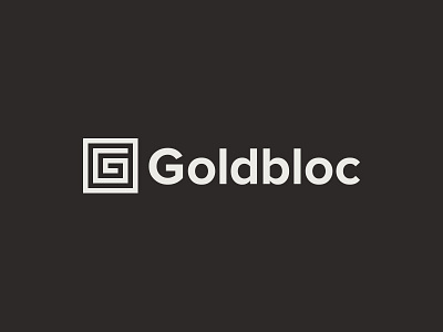 Goldbloc bitcoin brand cryptocurrency g gold logo logotype wordmark