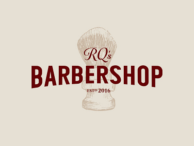 RQ's Barbershop barber barbershop brand branding logo rq