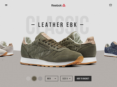 Reebok Classic - Concept concept page reebok shoe shop sport store trainer ui