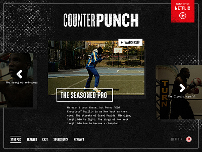 CounterPunch ~ Web concept boxing concept counter distressed documentary fight film mma netflix punch texture web
