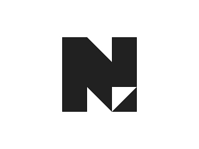N, News, Next... corner fold icon letter logo mark n page symbol triangle turn type