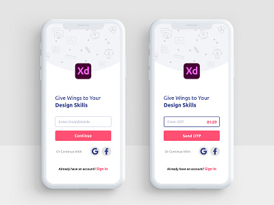 Adobe XD Playoff: XD Community Sign Up Page design sign in signup uidesign xd design xd ui kit xddailychallenge