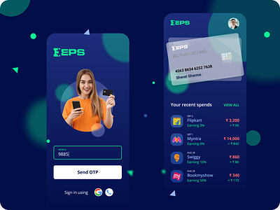 EPS Card App Concept app design concept design graphic design ui uiux xd design