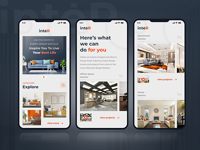 InteR Mobile App app design branding design graphic design ui uiux ux website xd design