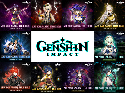 Genshin Impact Character Editable Sticker Design for Client game gaming genshin impact genshin impact character graphic design sticker