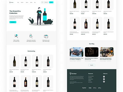 Drinker - Wine Shopping clean ecommerce ui ux web wine