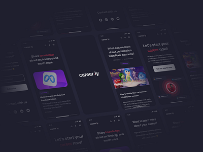 Careerly - Redesign Project blog clean darkmode ui ux web