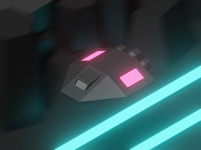 Spaceship - 3D Model 3d animation dark neon ship space