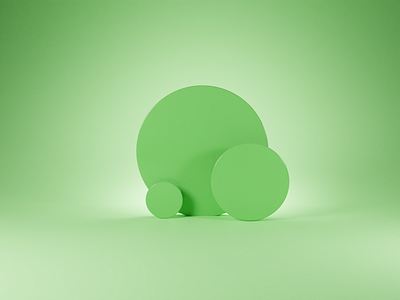 Green 3d abstract blender clean modeling