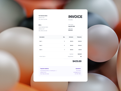 Invoice Template clean dailyui invoice ui ux