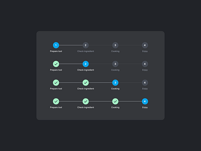 UI Component - Progress Tracker app clean dark ui ux web