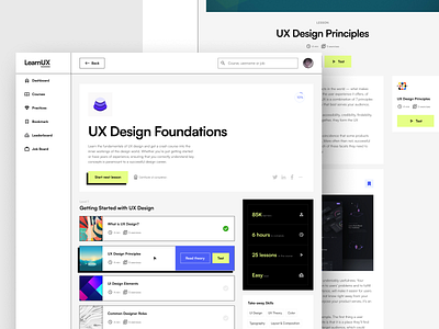 LearnUX - Course & Lesson clean design ui ux web