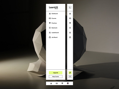 LearnUX - Sidebar clean ui ux web
