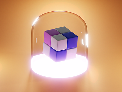 Cubes 3d blender cube glass illustration