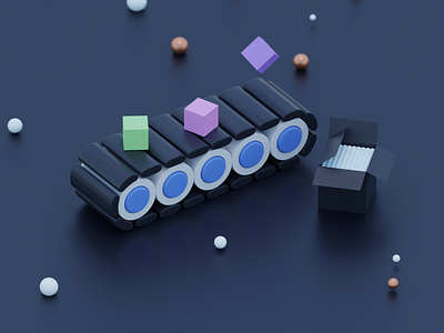 Conveyor 3d blender clean conveyor illustration