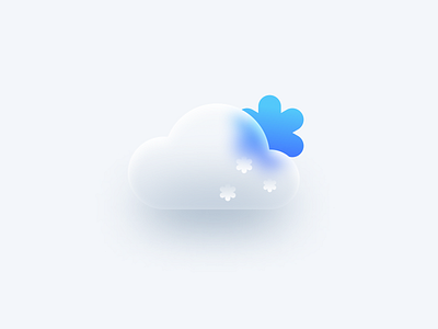 Weather Glassmorphism Icon - Snow