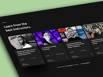 Awwwards dark mode - Academy